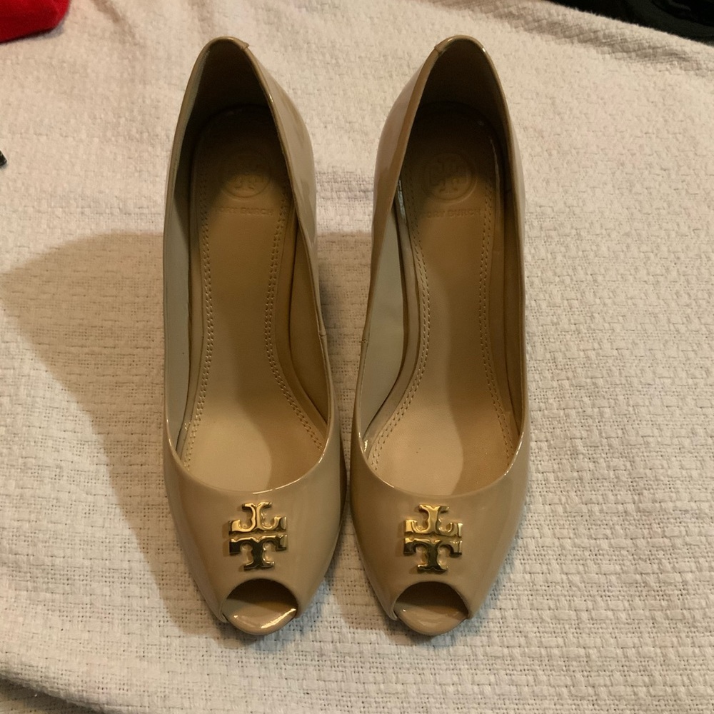 Tory Burch patent wedge